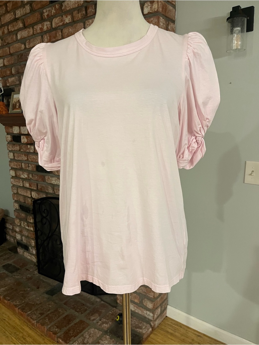 A.L.C. NWOT Pale Pink Puff Sleeve Cotton Top